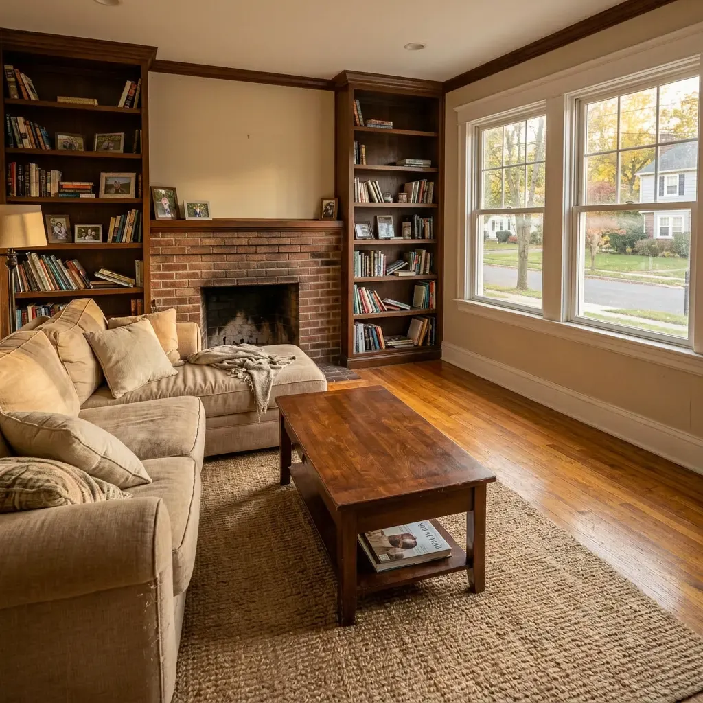 Family room after cleaning